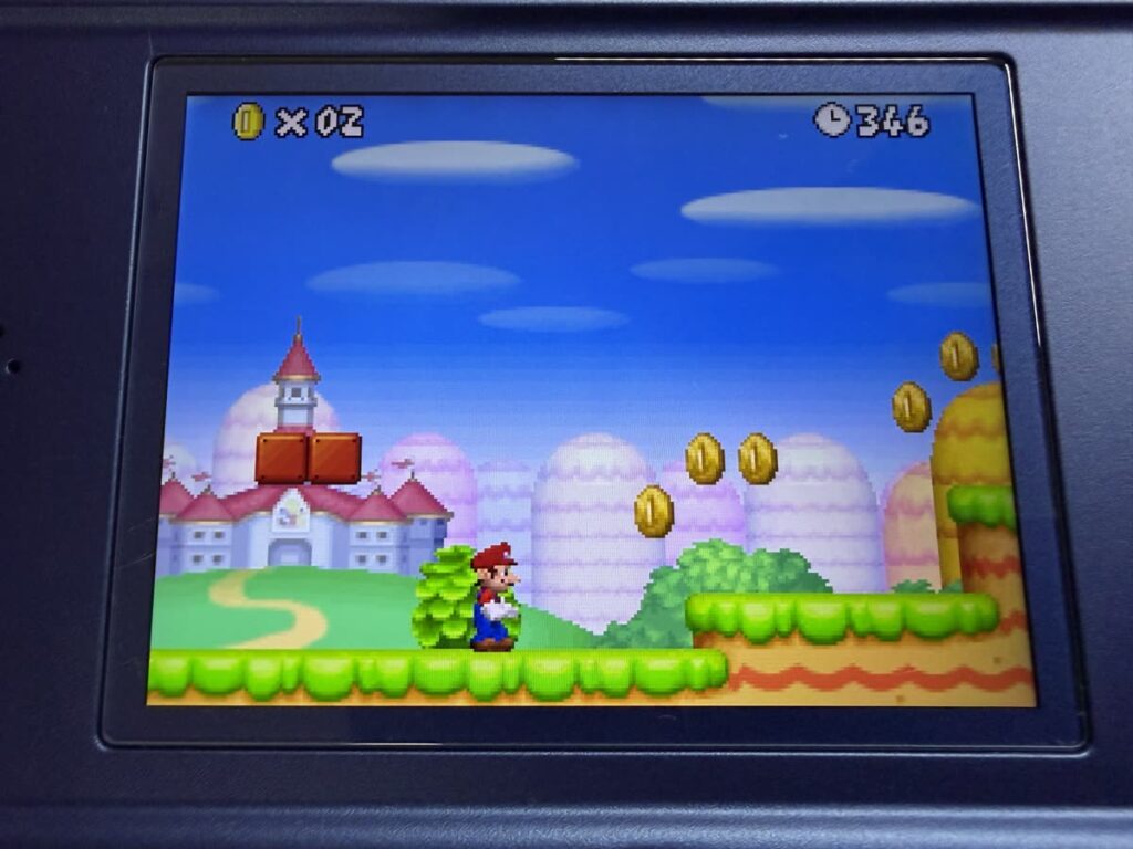Newスーパーマリオブラザーズを等倍で表示した上画面