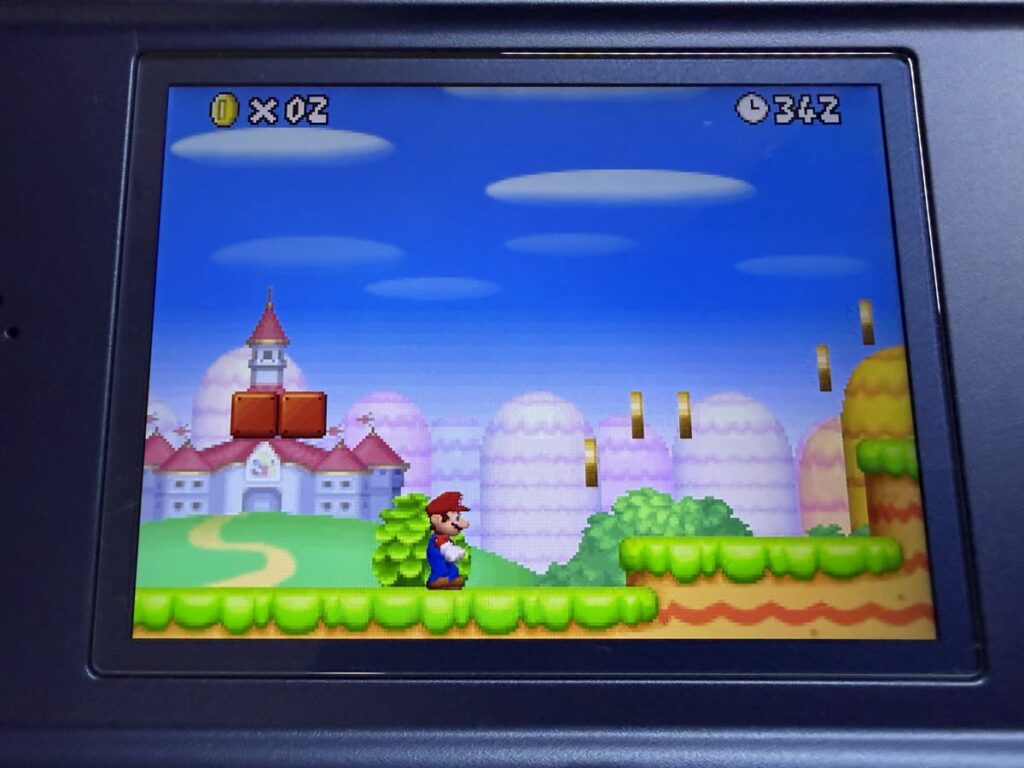 Newスーパーマリオブラザーズを内部解像度2倍で表示した上画面