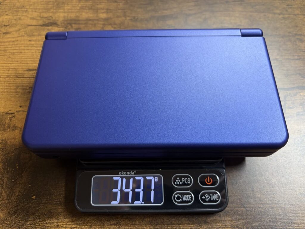 RG DS Plusの重さを測ると343.7g
